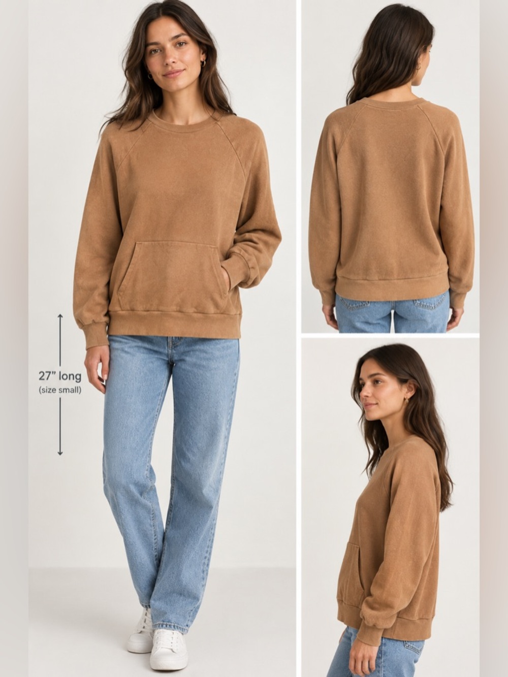 Everlane Women's Camel Sweatshirt - Organic Cotton